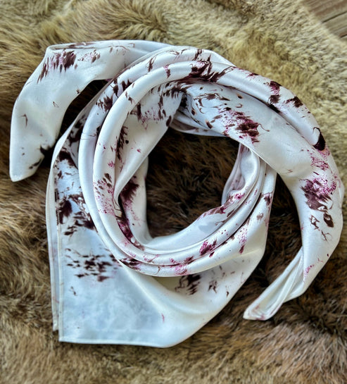 Silk Charmeuse Wild Rag- “Blush & Brindle"