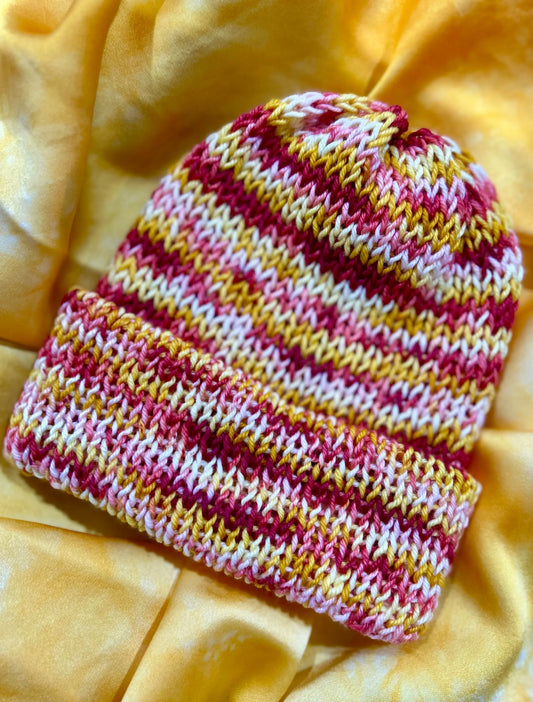 Hand-dyed Merino Wool Knit Stocking Cap- Chiefs