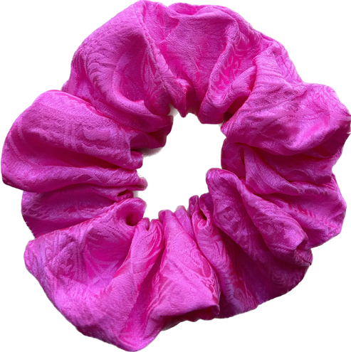 100% Silk Hand-Dyed Scrunchie- “Malibu" Jacquard Amber Waves