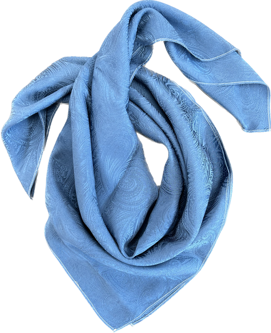 "Blue Jeans"- 100% Jacquard Silk Wild Rag (36")