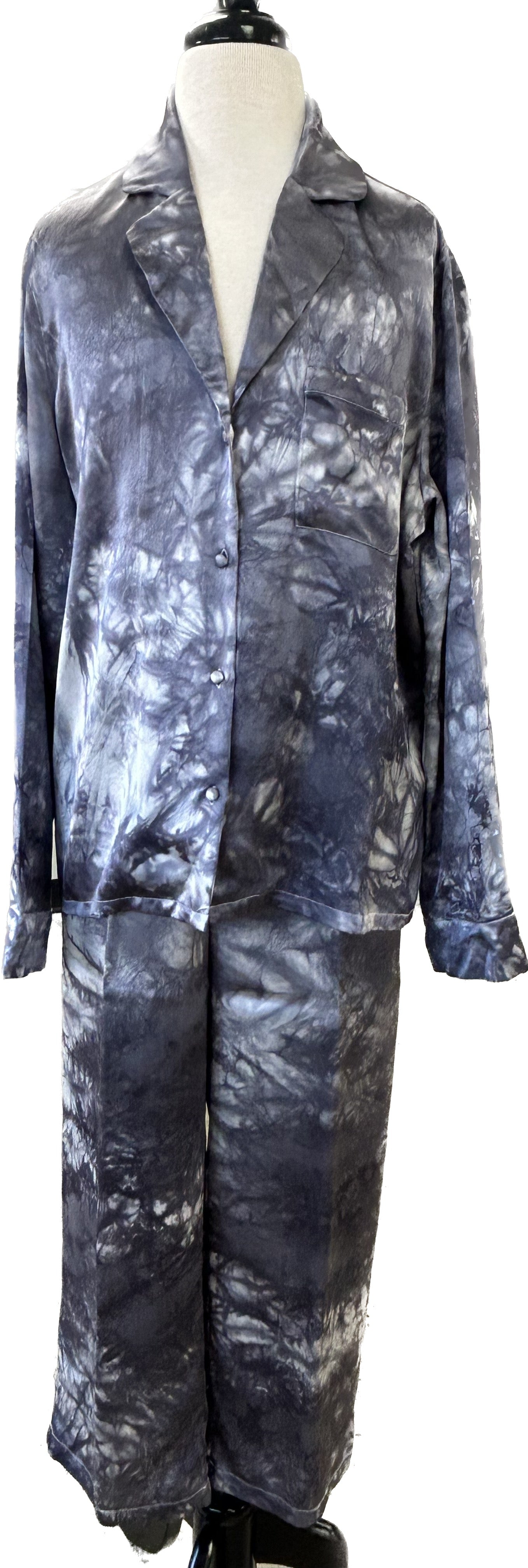 100% Silk Pajamas- "Gray Tonal"