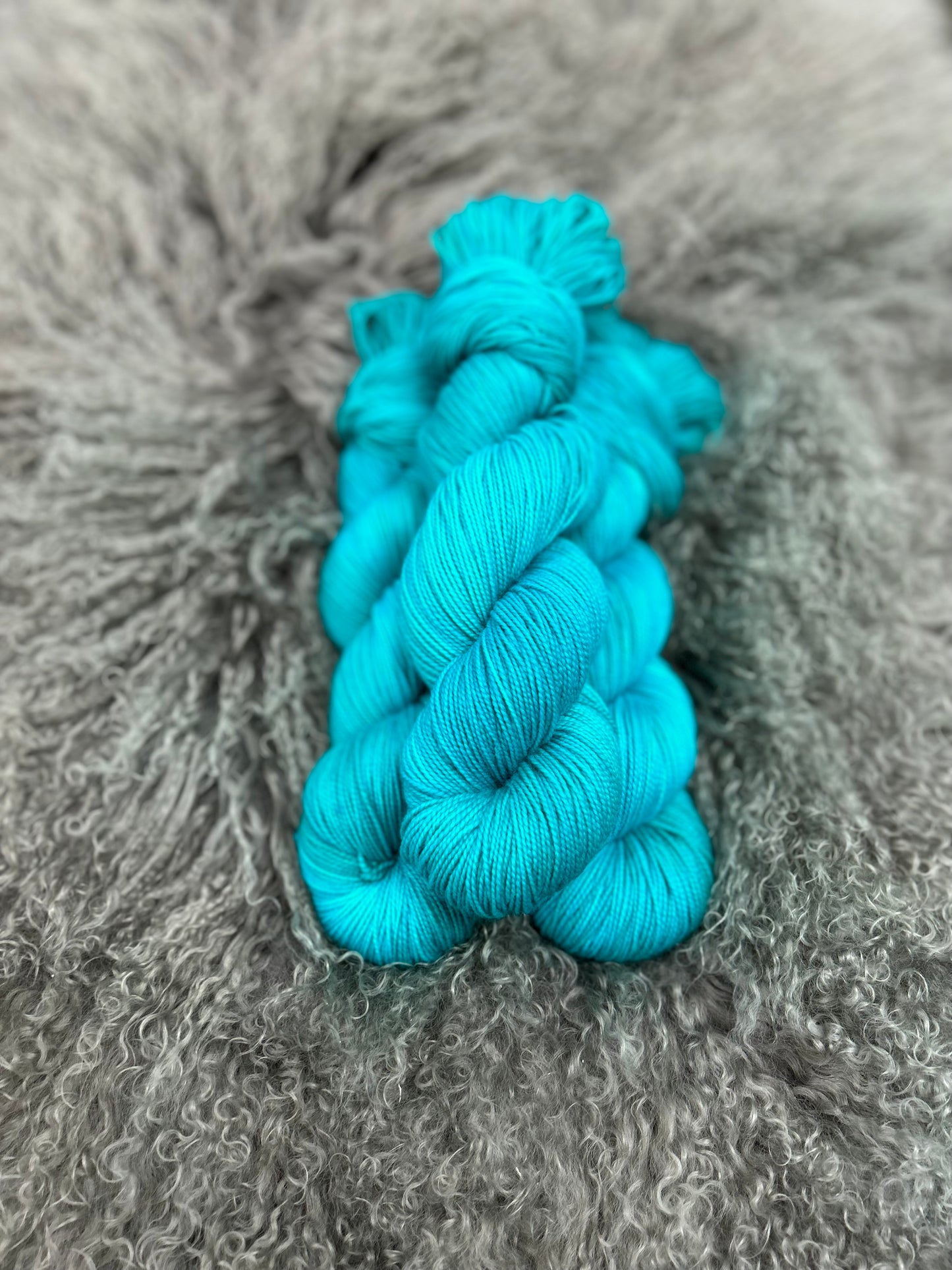 "Electric Turquoise" - Strong Twist Sock