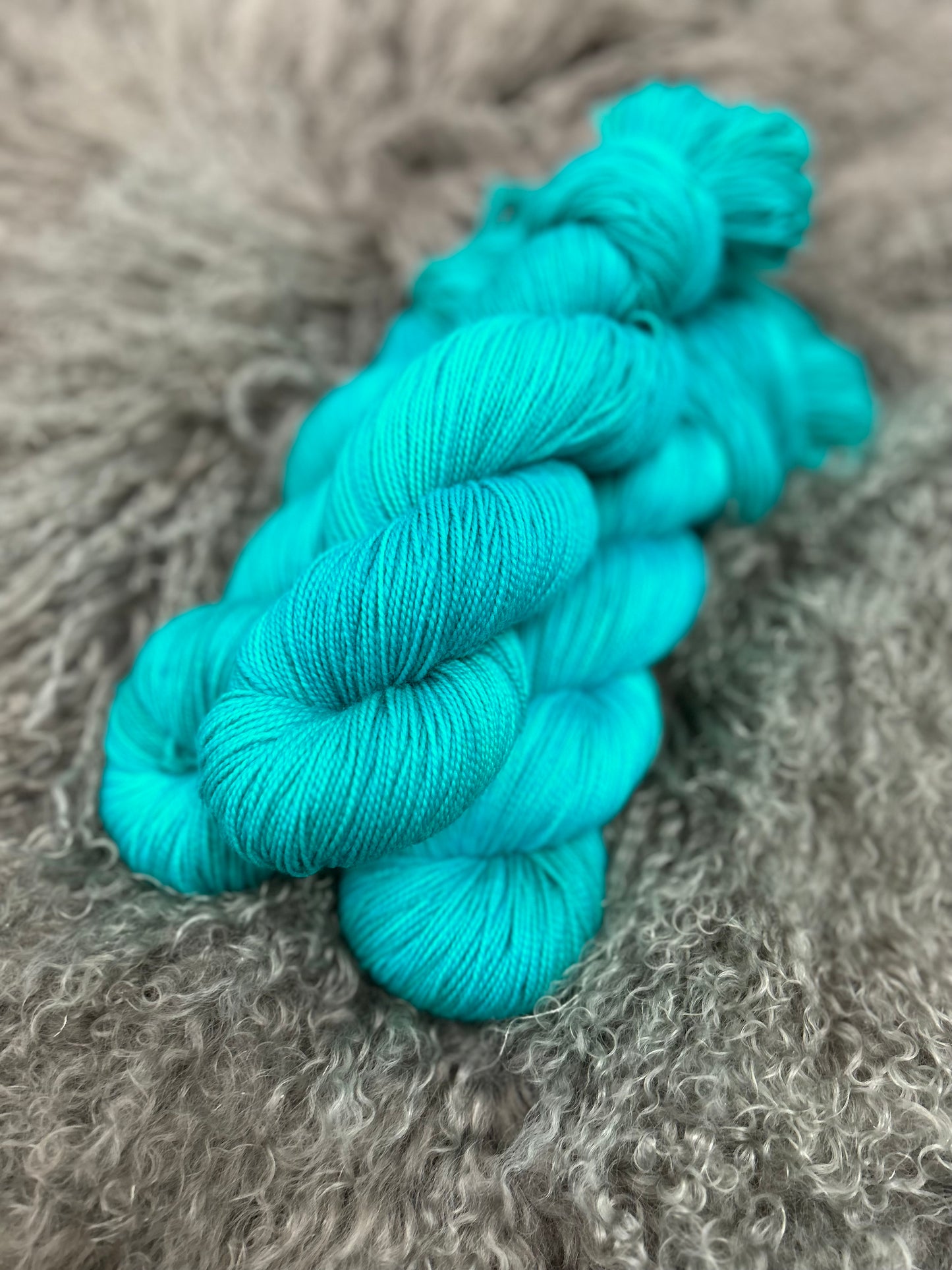 "Electric Turquoise" - Strong Twist Sock