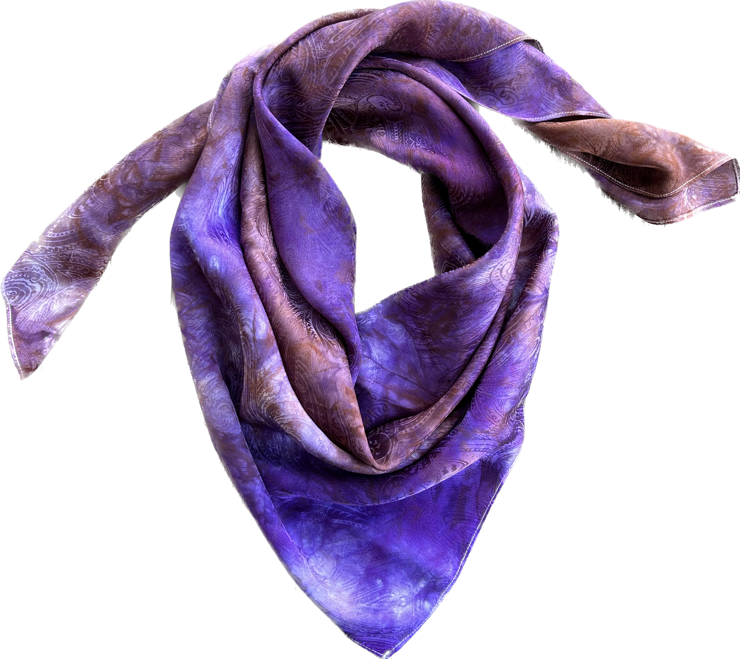 "Purple and Rust"- 100% Jacquard Silk Wild Rag
