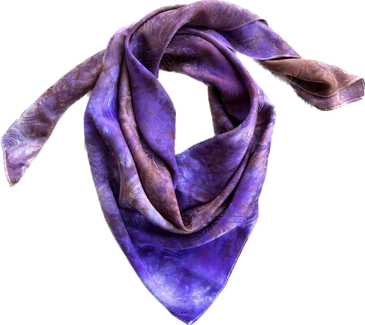 "Purple and Rust"- 100% Jacquard Silk Wild Rag