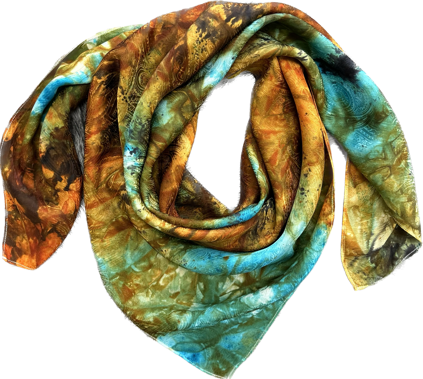 “Turquoise Obsession"- 100% Jacquard Silk Wild Rag (19 Weight) (Pre-Order)