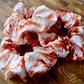 100% Silk Scrunchie | Hand-Dyed Mulberry Silk | "Rust & White Marbled"