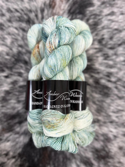 “Sagebrush & Saffron”- Super Single Sock | Hand-Dyed Yarn Amber Waves