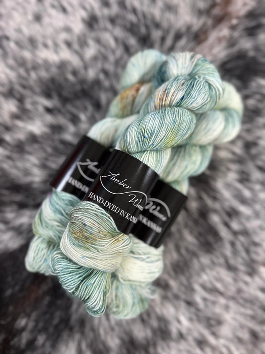 “Sagebrush & Saffron”- Super Single Sock | Hand-Dyed Yarn Amber Waves