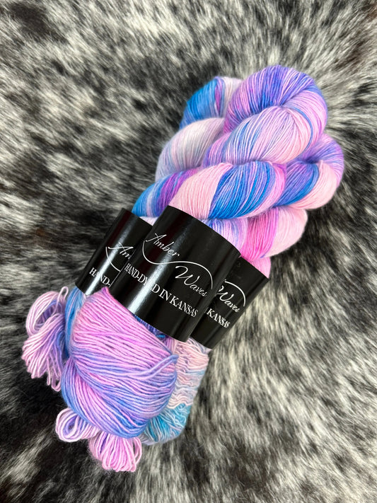 “Cotton Candy”- Super Single Sock | Hand-Dyed Yarn Amber Waves