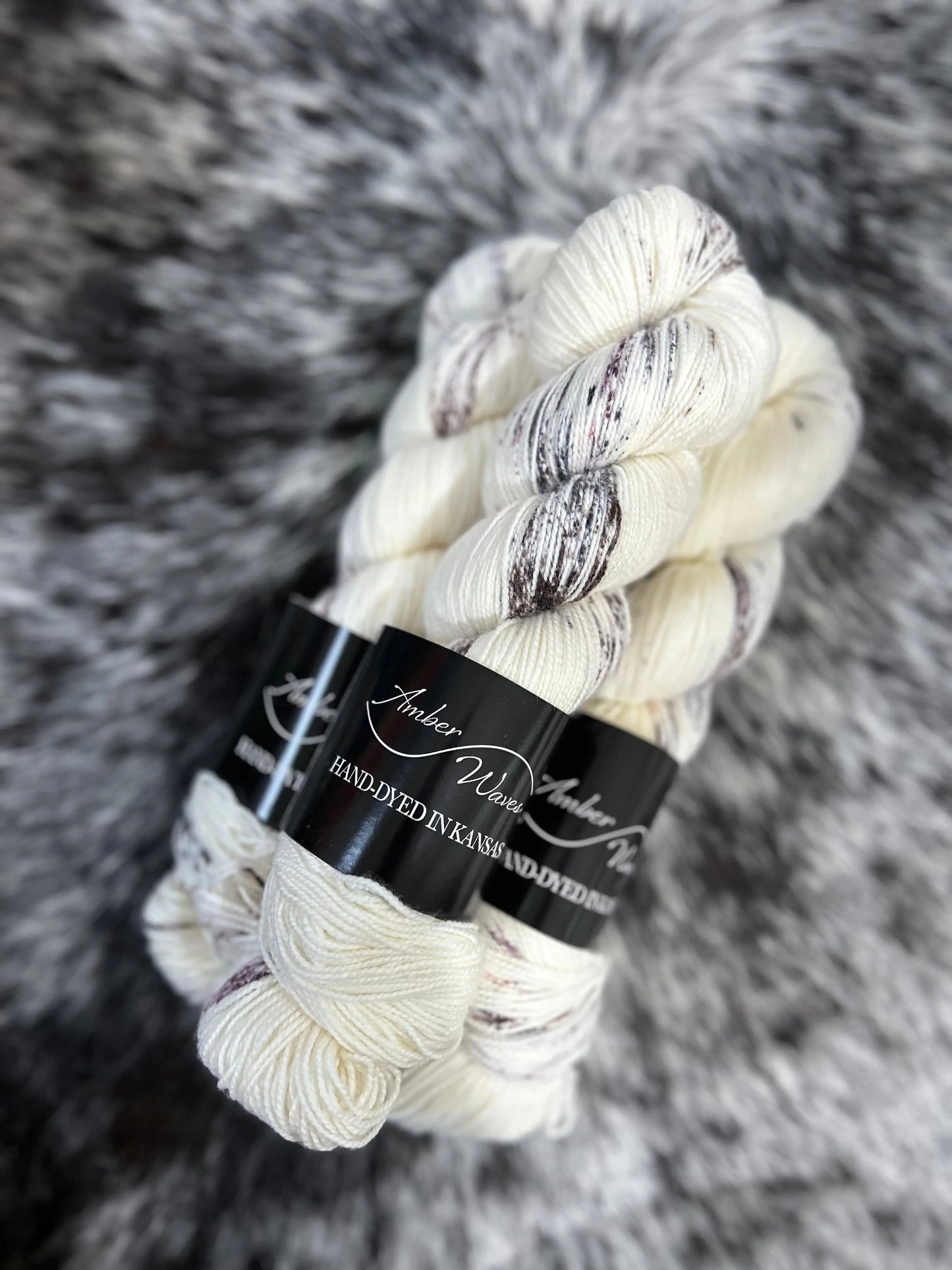 “Blush & Brindle” Strong Twist Sock | Hand-Dyed Yarn Amber Waves