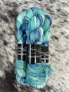 “Roll of the Dye- Blue Green OOAK”- Cashmere Twist Sock | Hand-Dyed Yarn