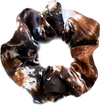 100% Silk Hand-Dyed Scrunchie- "Black & Rust Marbled"