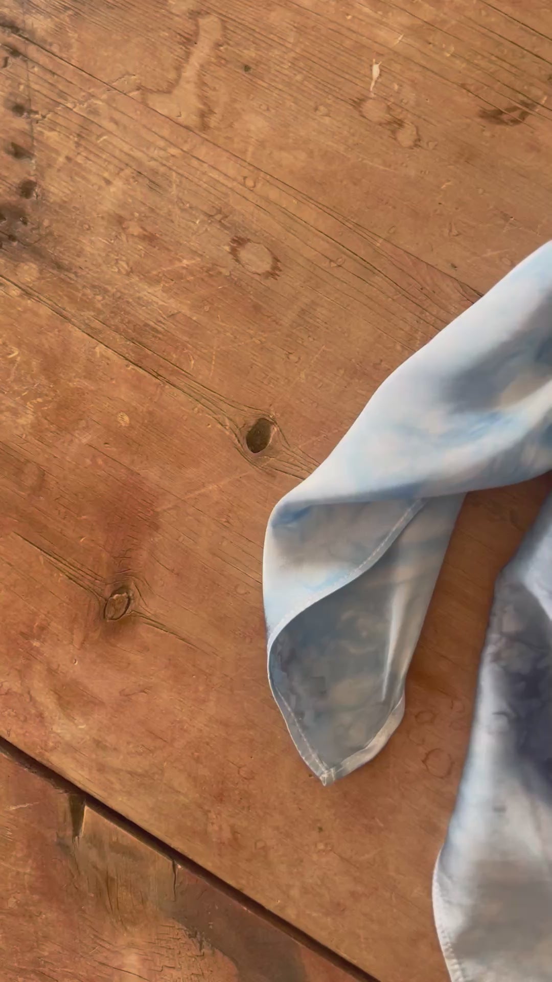 Gray & Baby Blue Marbled- 100% Silk Wild Rag