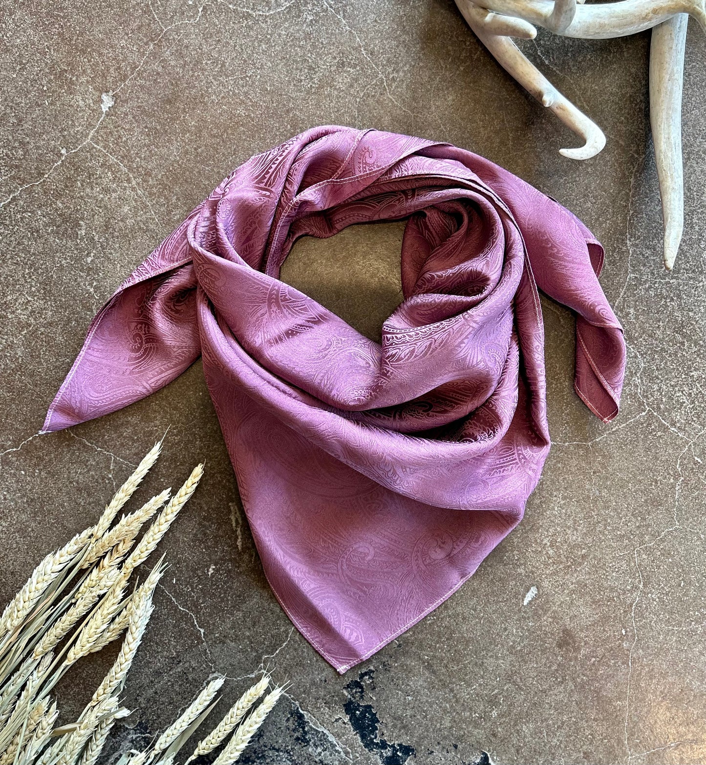 “Black Cherry"- 100% Jacquard Silk Wild Rag (36")