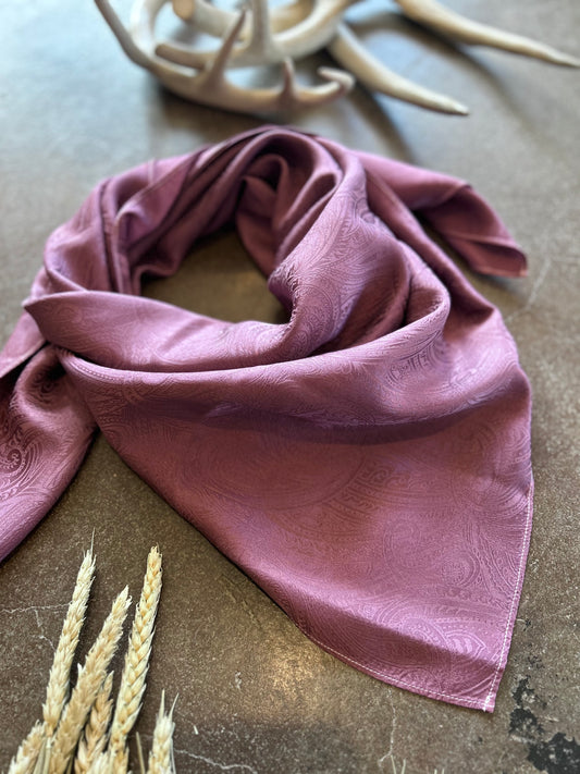 “Black Cherry"- 100% Jacquard Silk Wild Rag (36")