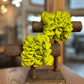 100% Silk Hand-Dyed Scrunchie- “Chartreuse” Jacquard