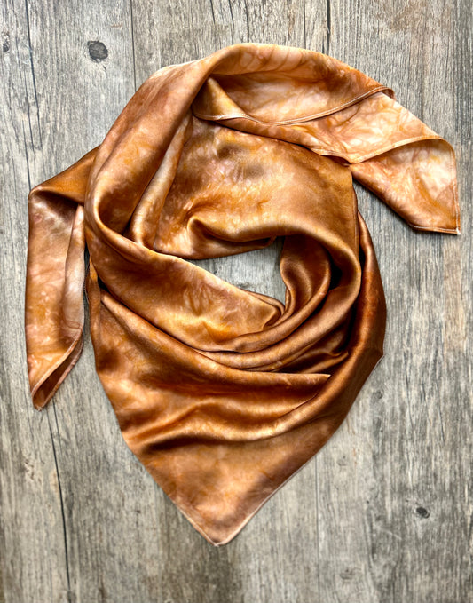 36" Charmeuse Wild Rag- “Rust Tonal”