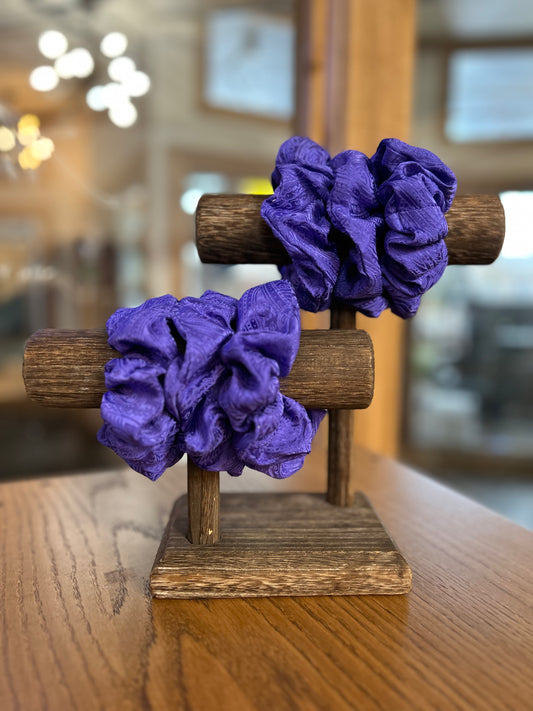 100% Silk Hand-Dyed Scrunchie- “Iris” (Jacquard)